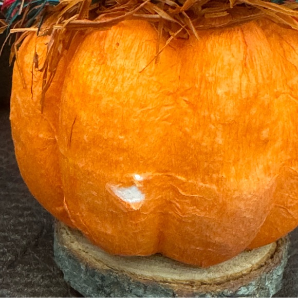 Scarecrow Witch on Jack o’ Lantern - Vintage Hand Crafted Straw Figurine READ - Picture 8 of 9